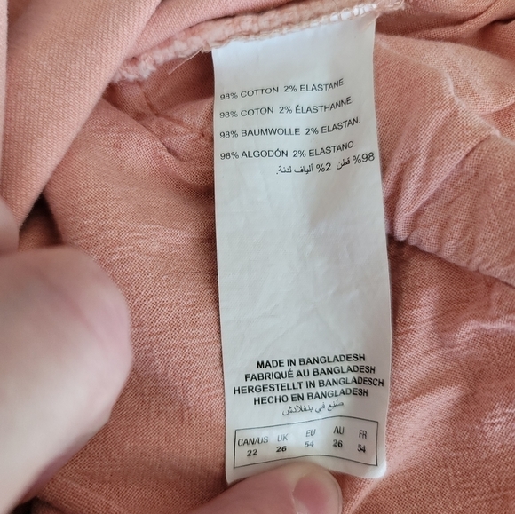 Addition Elle Plus Pants Coral Salmon Denim Size 22 #788 - Picture 8 of 15